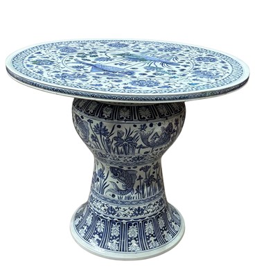 Lot 354 - A Chinese porcelain garden table, Ming-style...