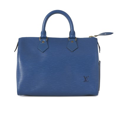 Lot 435 - Louis Vuitton, a blue epi Speedy 25 handbag.