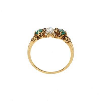 Lot 3 - A 19th century gold diamond and emerald dress ring