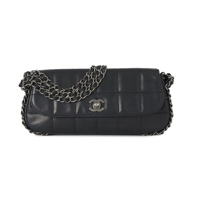 Lot 317 - Chanel, a Triple Chain Chocolate Bar baguette handbag.