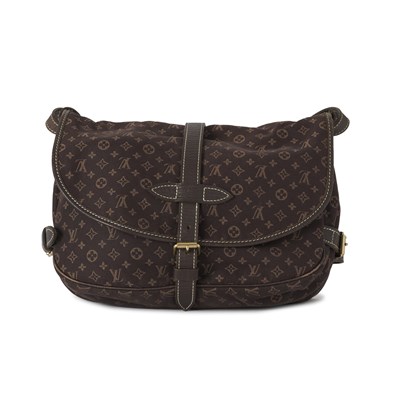 Lot 407 - Louis Vuitton, a brown Mini Lin Saumur handbag.