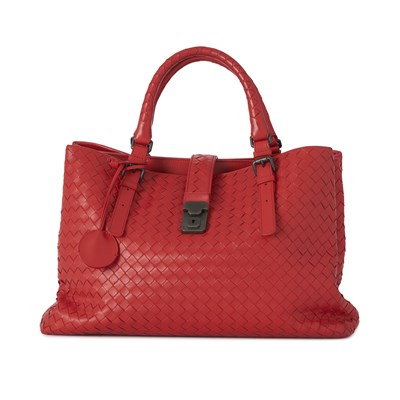 Lot 291 - Bottega Veneta, a red Intrecciato Roma tote.