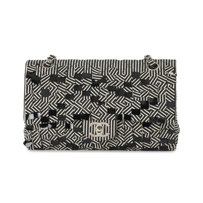 Lot 311 - Chanel a Medium Sequin Striped Classic Double Flap handbag.