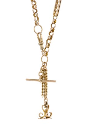 Lot 28 - A late Victorian 9ct gold Albert chain