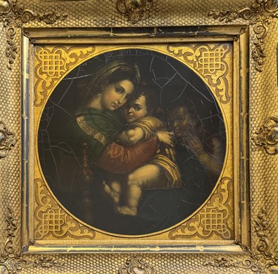 Lot 374 - After Raphael, Madonna della Sedia, oil on...