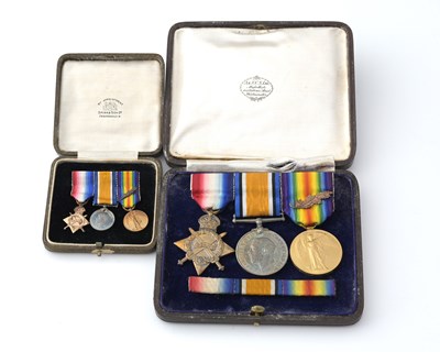 Lot 250 - A Great War Medal group of three, awarded to...