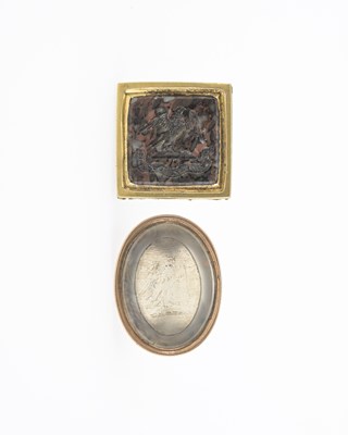 Lot 13 - Two early 19th century gold coloured metal and...