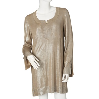 Lot 380 - Hermes, a vintage metallic silk blend knit tunic/sweater.