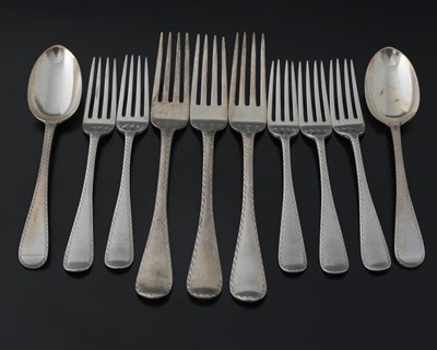Lot 223 - A group of hallmarked silver flatware,...