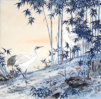 Lot 269 - Chikashige (Japanese, act.1850-1890), Cranes...