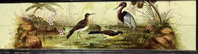 Lot 101 - A large Victorian 16 tile painted panel, circa...