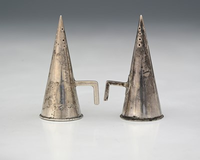 Lot 145 - A pair of Victorian silver novelty pepper pots,...