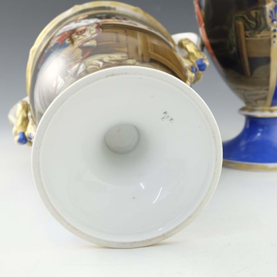 Lot 859 - A large pair of Limoges porcelain vases,...