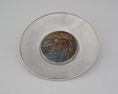 Lot 311 - Omar Ramsden, a George V silver and enamel...