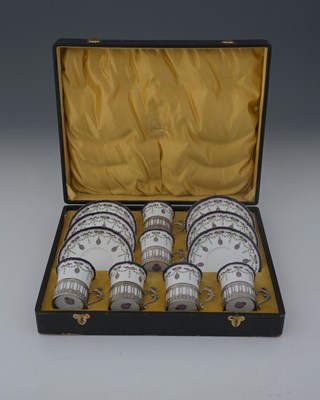 Lot 159 - A cased Royal Worcester coffee set, comprising...