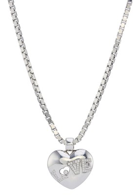 Lot 41 - Chopard, an 18ct gold diamond Love Heart pendant, with 18ct gold chain