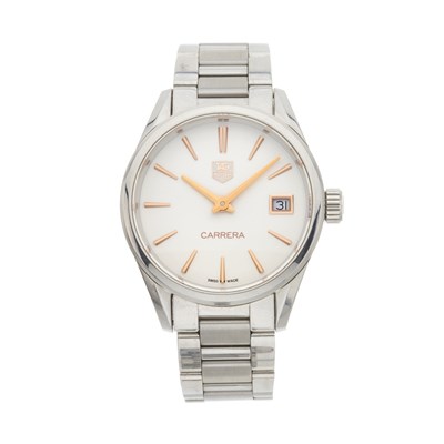 Lot 237 - Tag Heuer, a stainless steel Carrera bracelet watch