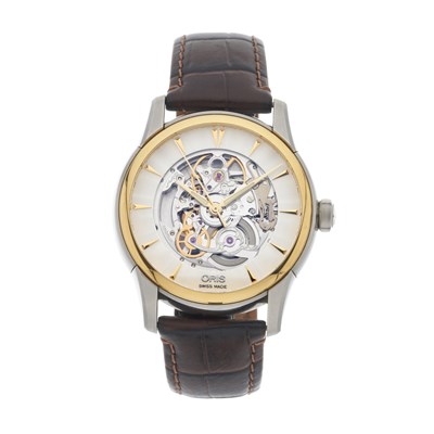 Lot 230 - Oris, a bi-colour Artelier Skeleton wrist watch