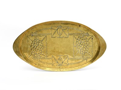 Lot 476 - A large Glasgow School brass tray in the...