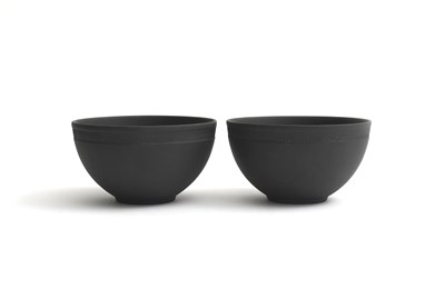 Lot 110 - A pair of Wedgwood Pottery black basalt bowls...