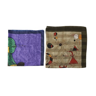 Lot 522 - Two vintage art-inspired scarves.