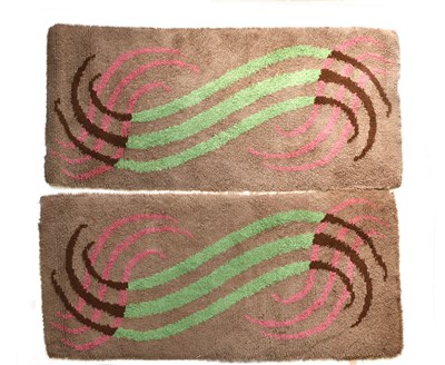 Lot 205 - A pair of Art Deco English Modernist wool rugs,...