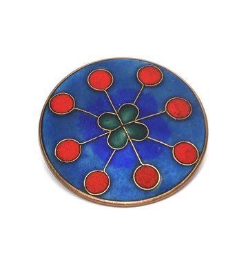Lot 61 - A German cloisonne enamelled metal brooch by...