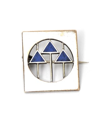 Lot 64 - A Jugendstil silver and enamel brooch, pierced...