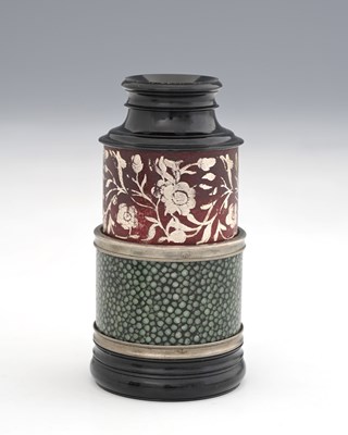 Lot 210 - A George III ebonised and shagreen monocular...