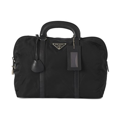 Lot 475 - Prada, a black Tessuto top handle handbag.