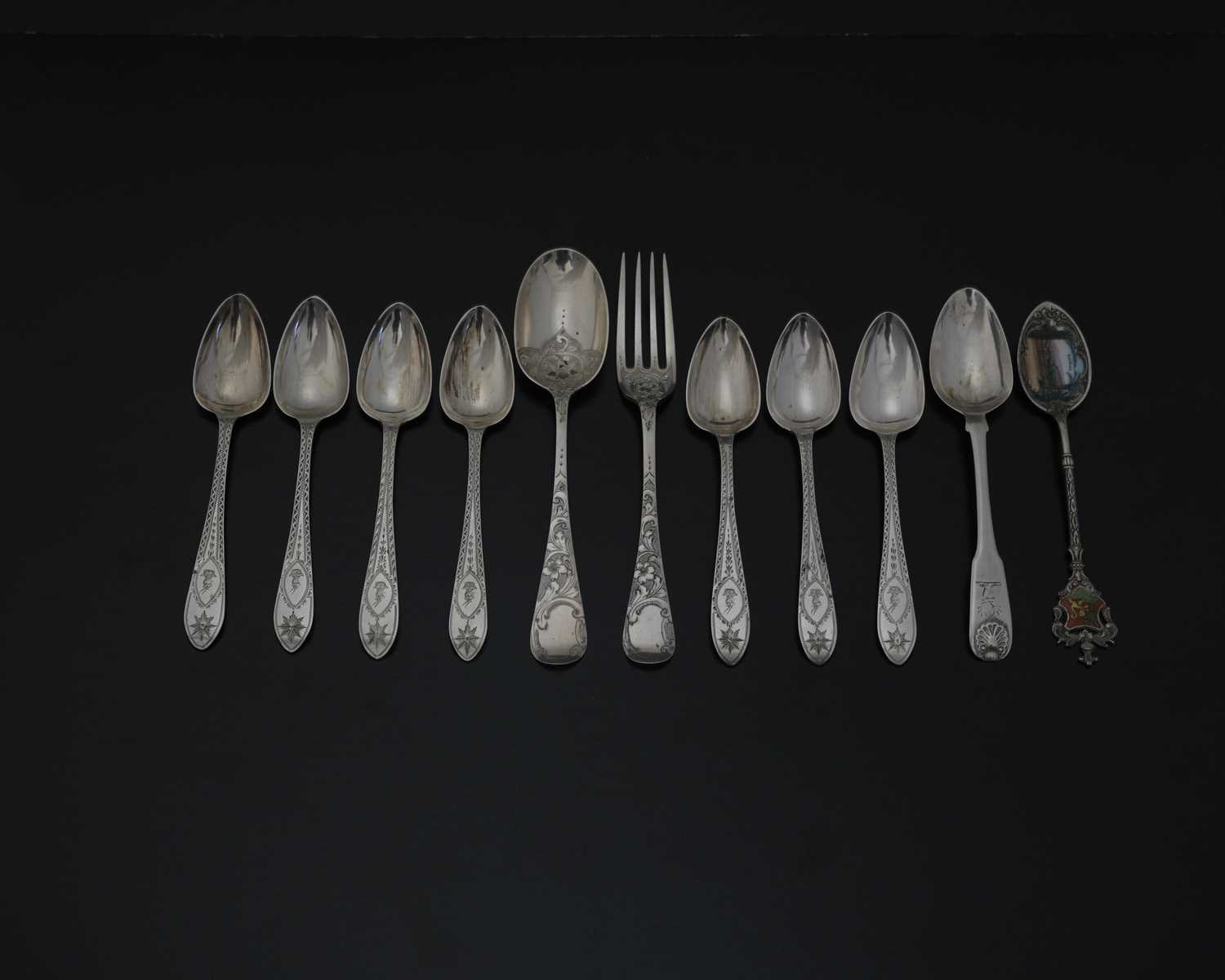 Lot 162 - A set of seven Victorian Irish silver Celtic