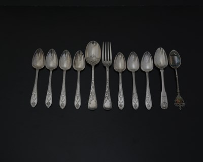 Lot 162 - A set of seven Victorian Irish silver Celtic...