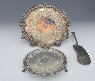 Lot 3 - A nineteenth-century electro-plated salver,...
