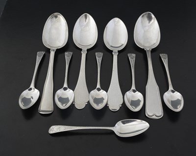 Lot 231 - A group of silver spoons, to include a set of...