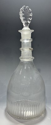Lot 341 - A George III triple ring-neck mallet decanter...