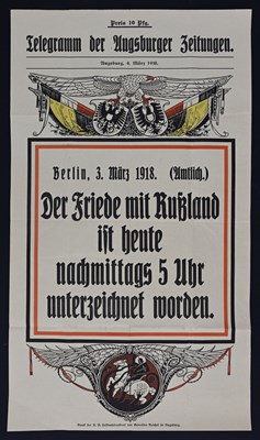 Lot 255 - A WWI newspaper poster, published 4th March...