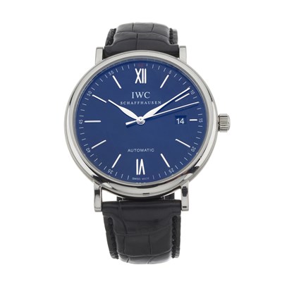 Lot 217 - IWC, a stainless steel Portofino wrist watch