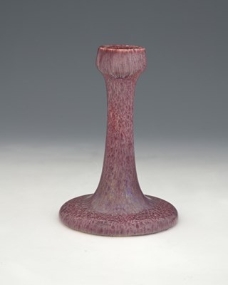 Lot 748 - Ruskin Pottery, a Souffle Lustre candlestick,...