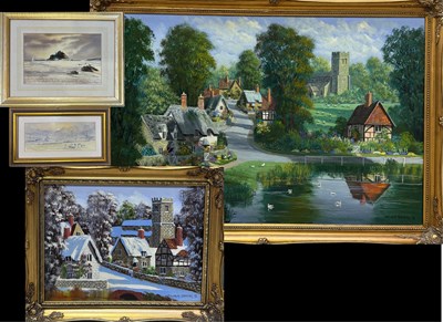 Lot 785 - Four rural landscapes: Malcolm Gearing...