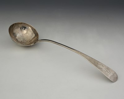 Lot 246 - A George III silver old English pattern soup...