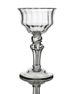Lot 530 - An optic moulded pedestal sweetmeat glass,...