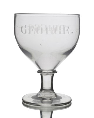 Lot 531 - A George III name engraved glass rummer, circa...