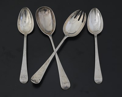 Lot 198 - Two Victorian silver salad servers, by...