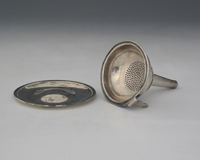 Lot 114 - A Scottish George III silver wine funnel stand,...