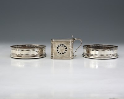 Lot 136 - A pair of eighteenth-century George III silver...