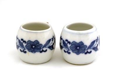 Lot 436 - Two Chinese blue and white porcelain bird...