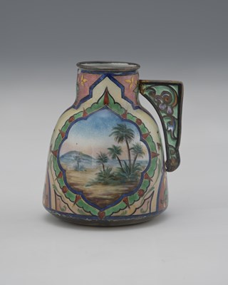 Lot 265 - An Orientalist enamelled jug, Continental...