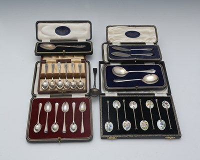 Lot 166 - A group of hallmarked silver spoons,...