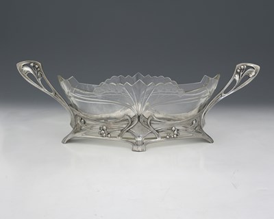 Lot 142 - WMF, a Jugendstil silver plated and glass...