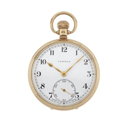 Lot 237 - Vertex, a 9ct gold open face pocket watch